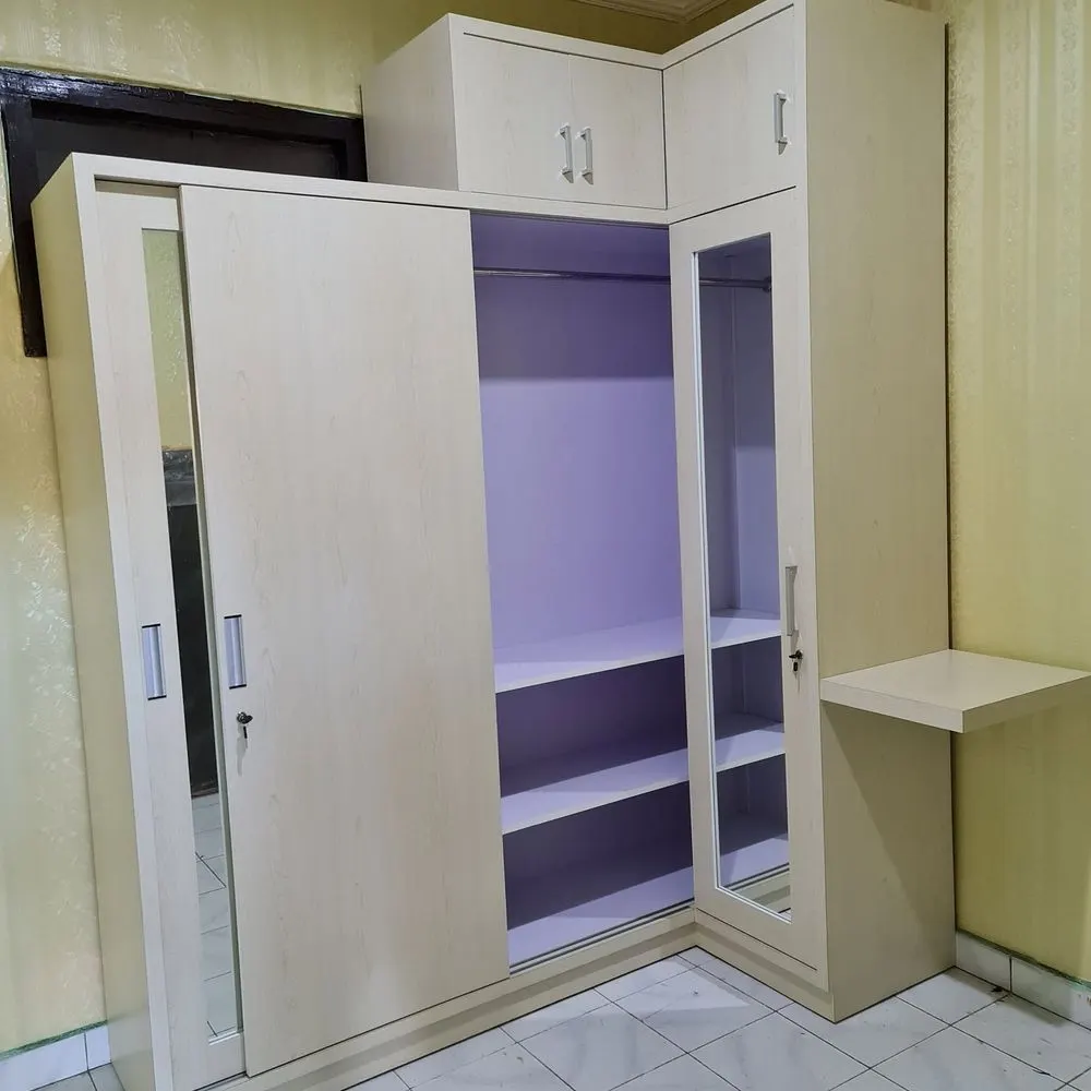 Custom wardrobe with sliding doors and hanging space